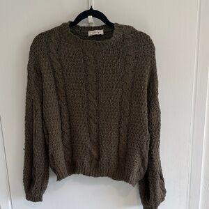Sadie & Sage Textured Brown Knit Sweater